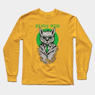 Brand Mew, Cool Mafia Cat with suit design Long Sleeve T-Shirt